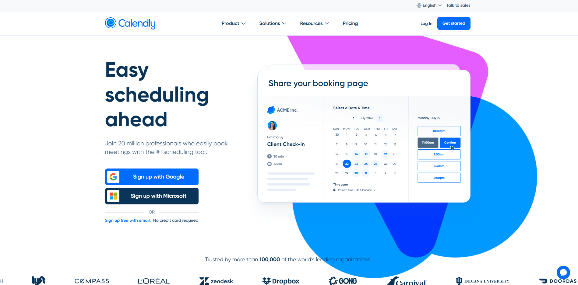Calendly Homepage