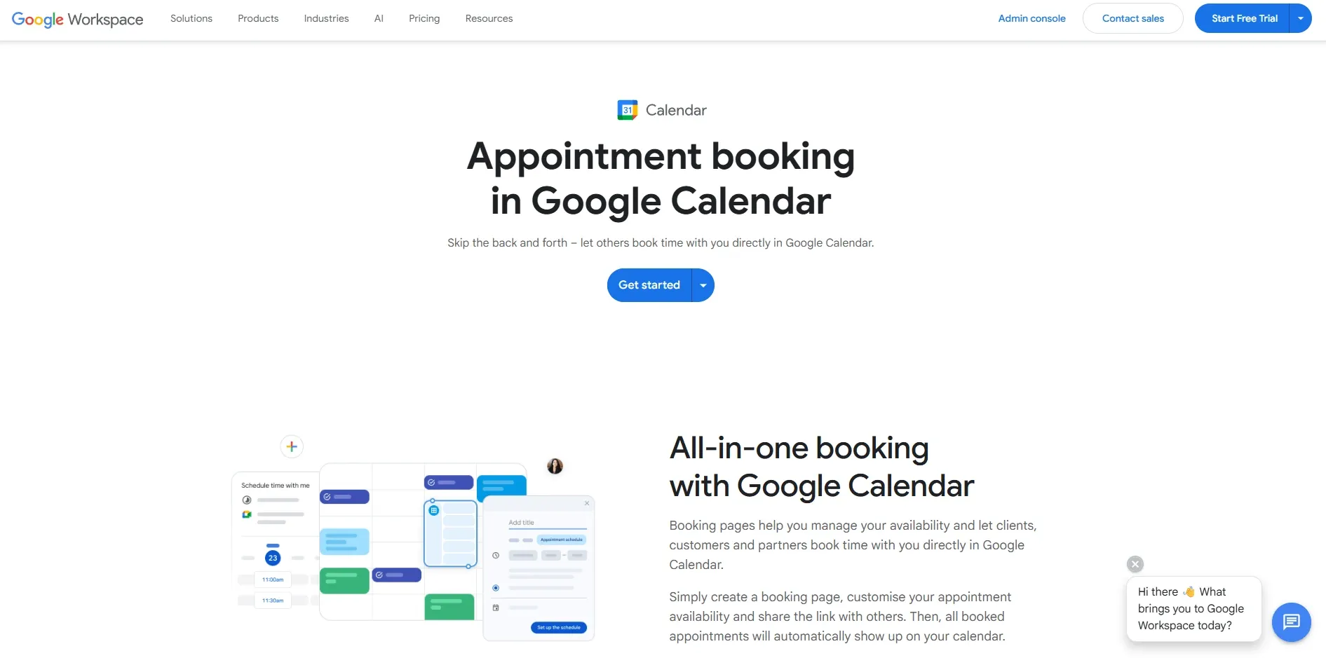 Google Calendar appointment scheduling page