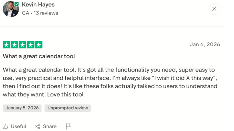 UI simplicity review on Trustpilot