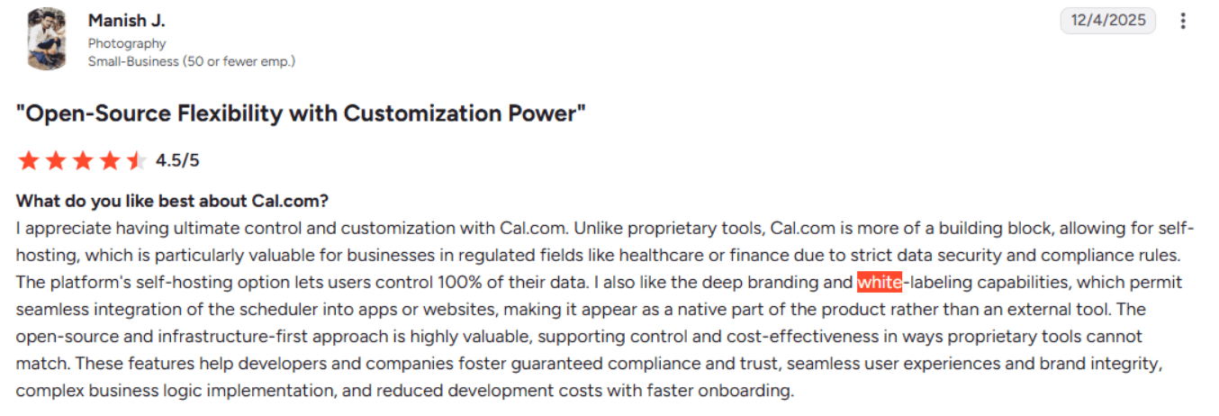 Cal.com white label support review
