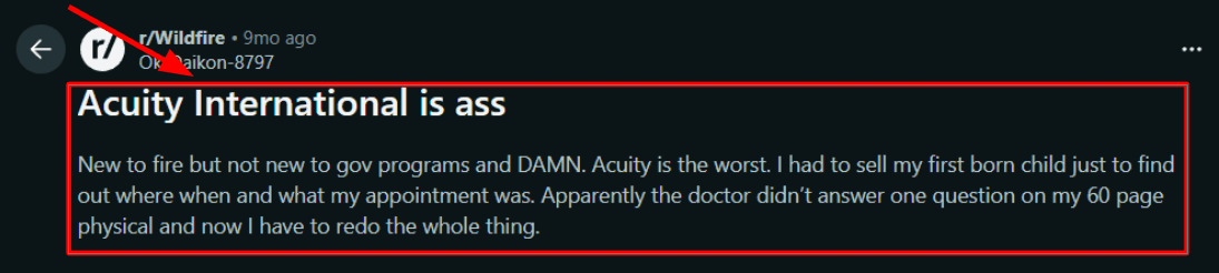 Reddit on Acuity intake forms