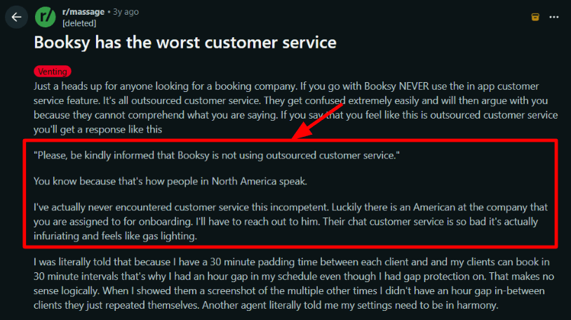 Booksy support complaints on Reddit