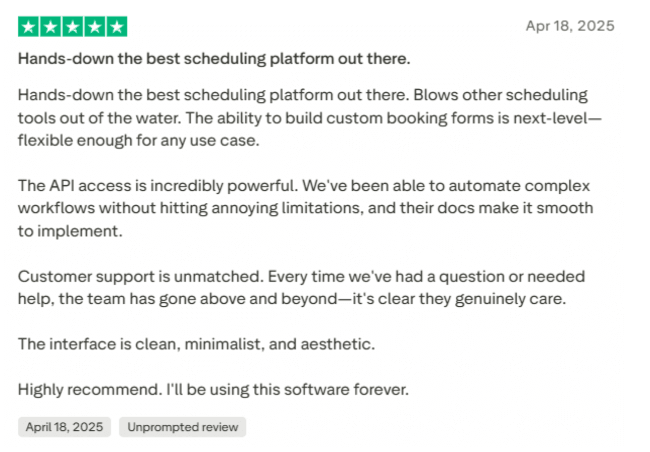 cal.com review trustpilot