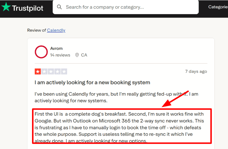 Calendly Outlook sync screenshot