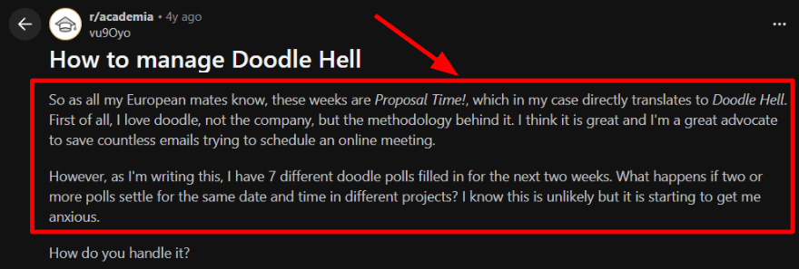 Doodle Reddit poll conflict thread