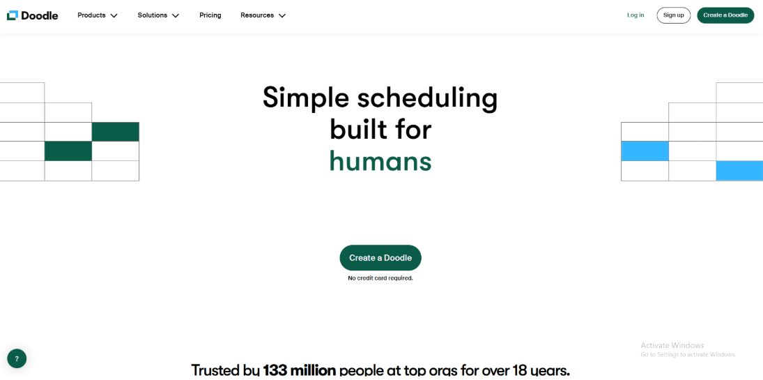Doodle simple scheduling homepage
