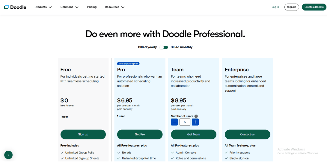 Latest doodle pricing 2026