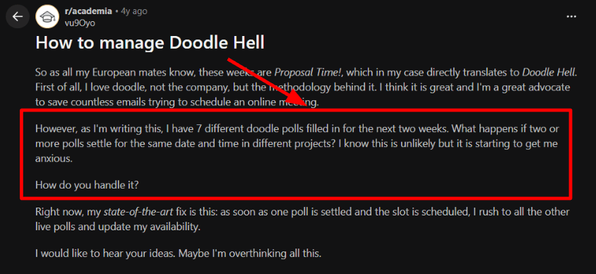 Doodle poll overload Reddit screenshot