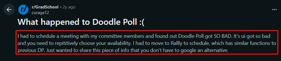 Doodle poll frustration thread
