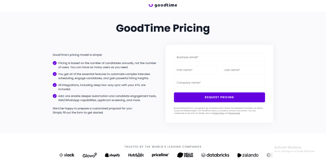 goodtimes latest pricing