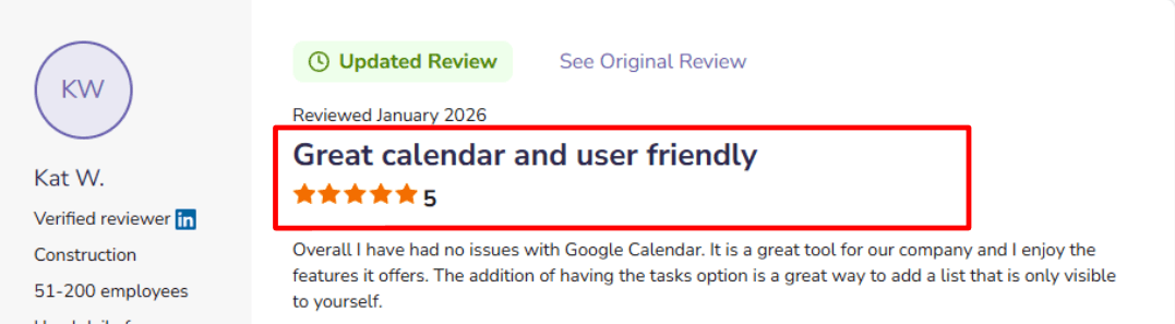 SoftwareAdvice note on Google Tasks