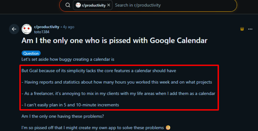 google calendar reddit review