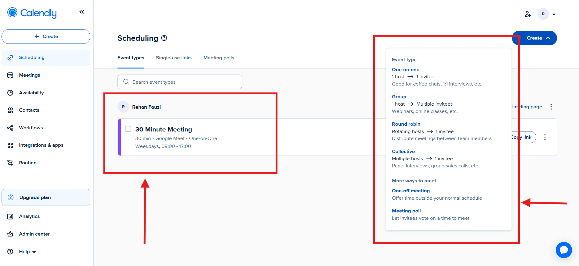 Calendar invite displaying auto-generated Zoom or Google Meet link inside the booking