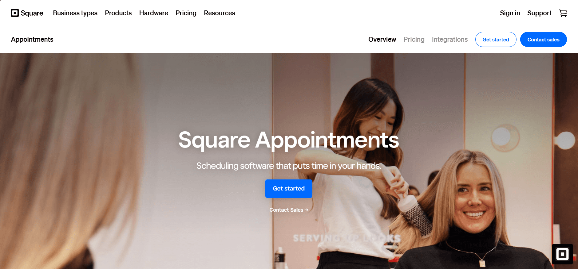 Square Appointments homepage