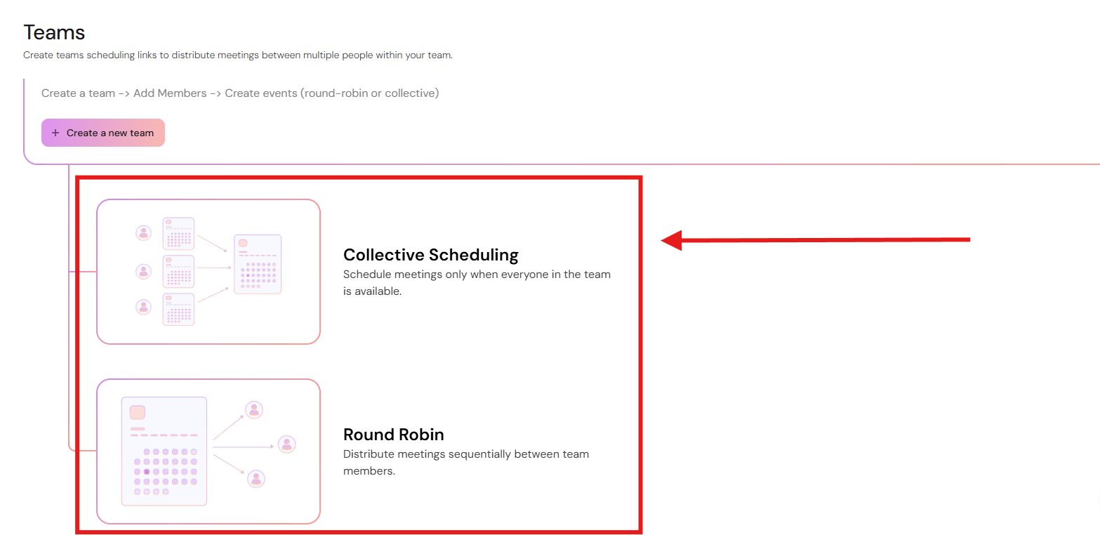 Lunacal’s Team scheduling settings with round robin and collective booking configuration