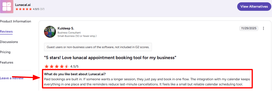 lunacal review