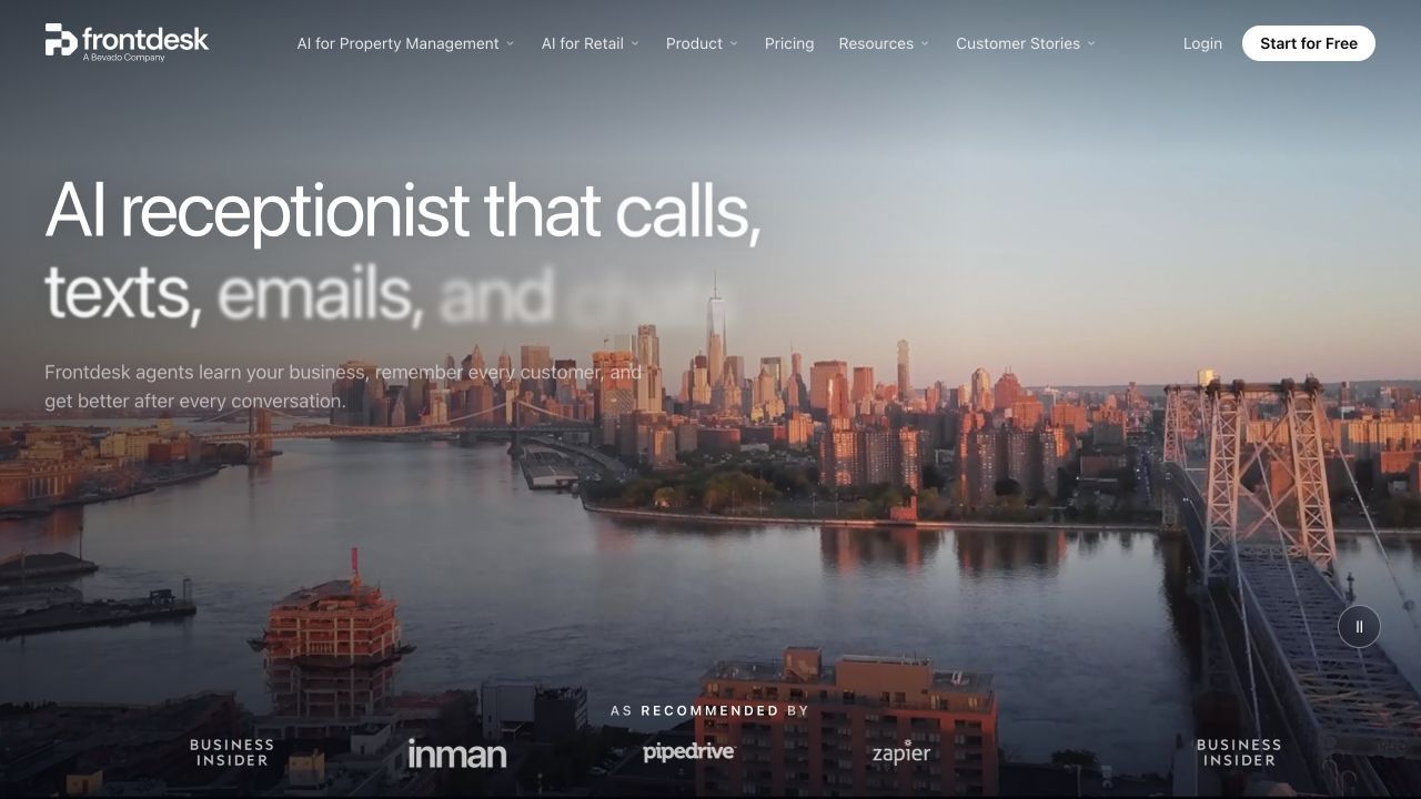 My AI Frontdesk product page for businesses comparing AI receptionists for electricians in Australia