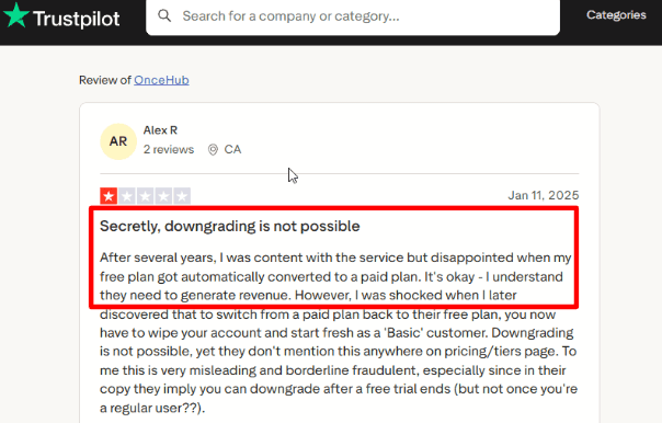 oncehub review trustpilot