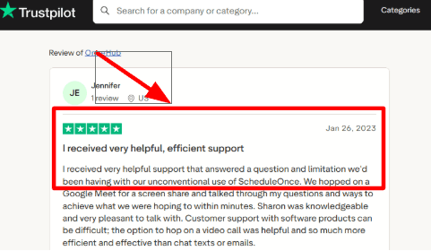 oncehub trustpilot review