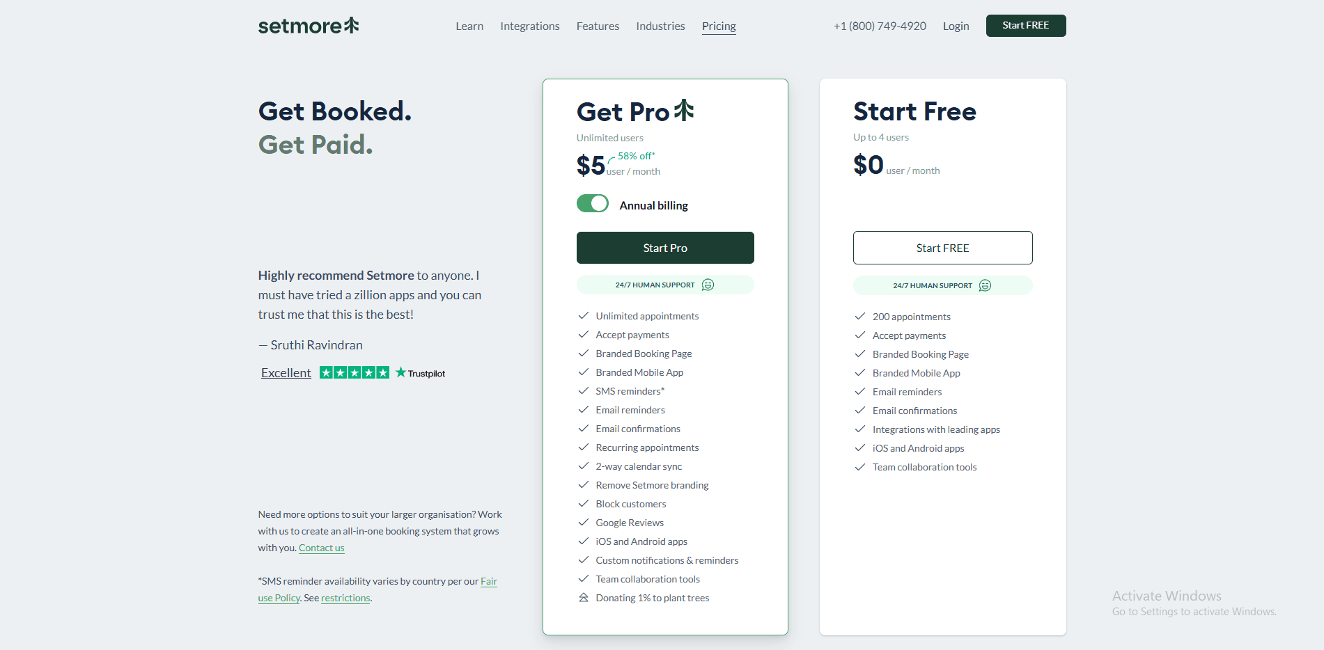 setmore pricing