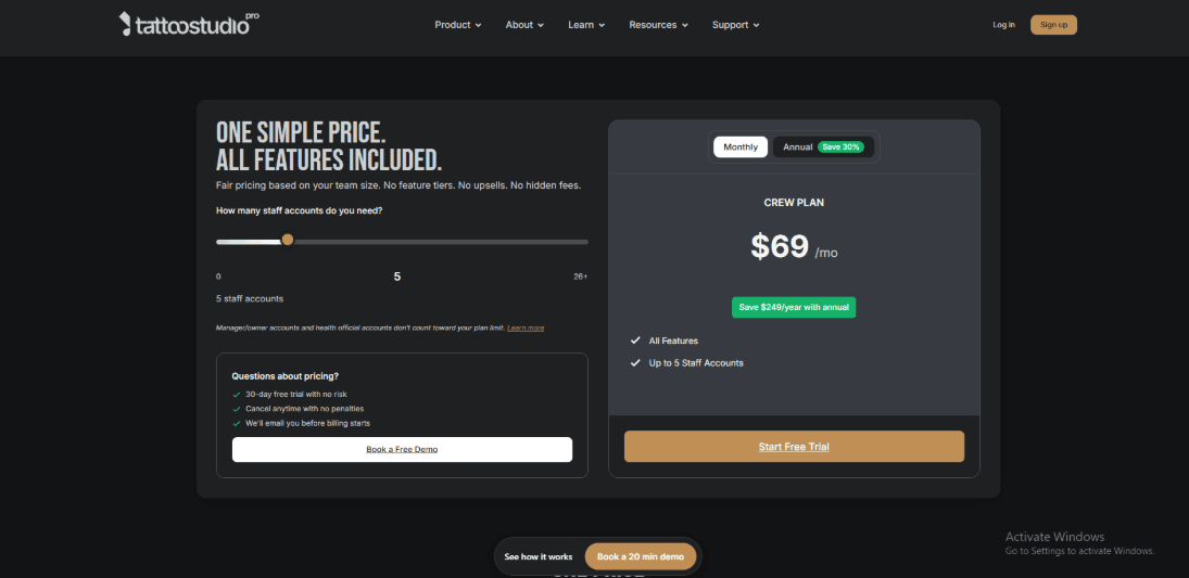 tattoo studio pro pricing 2026