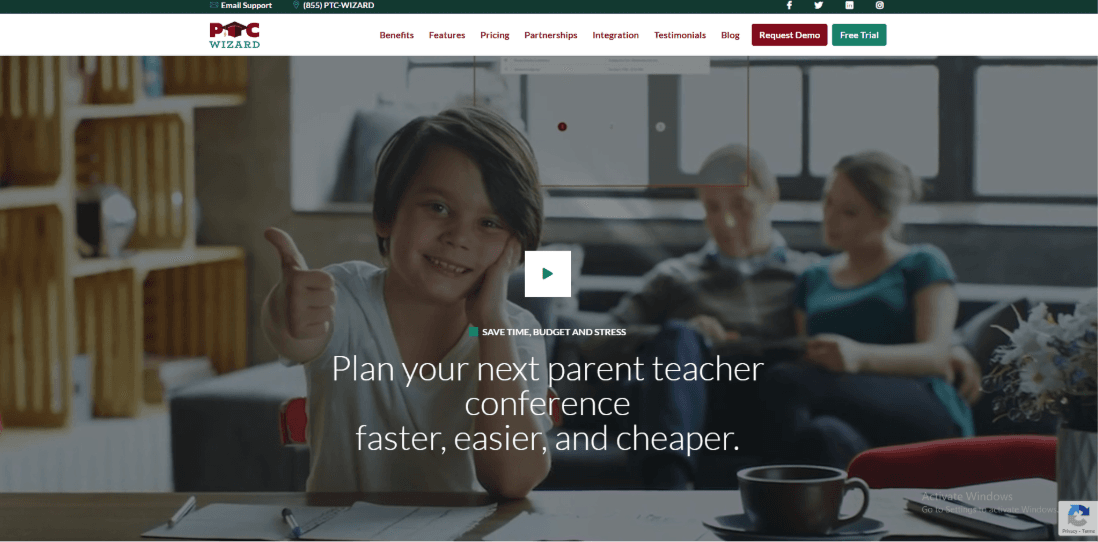 PTC Wizard scheduling and payments homepage